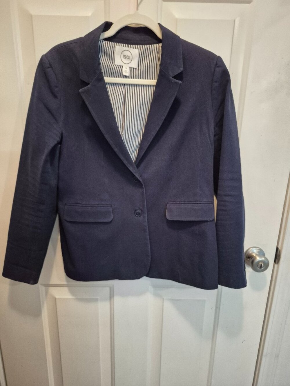 1901 Blazer Size 14; Navy Blue; Stretch Cotton; Classic Style